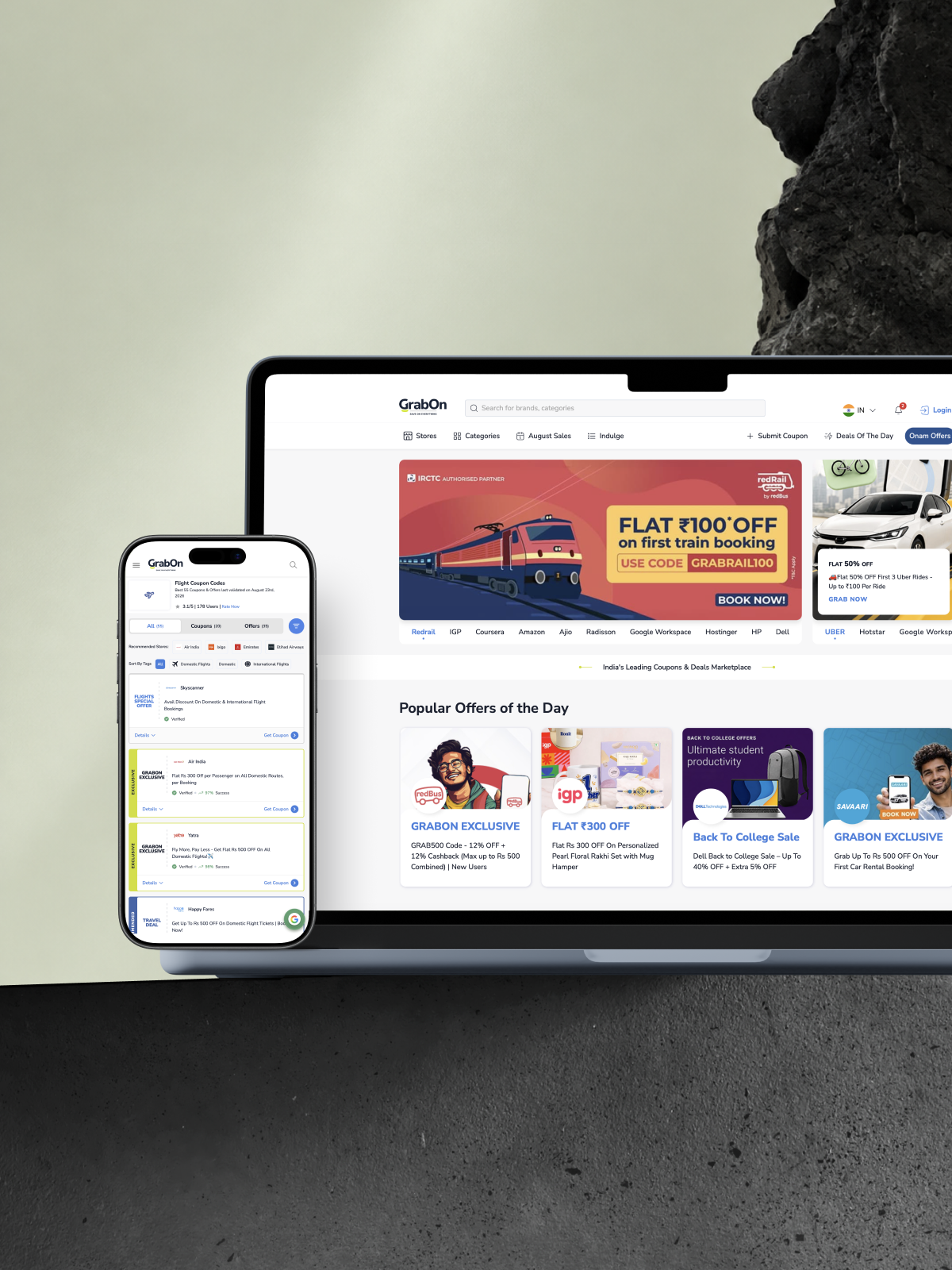 GrabOn coupons and deals marketplace