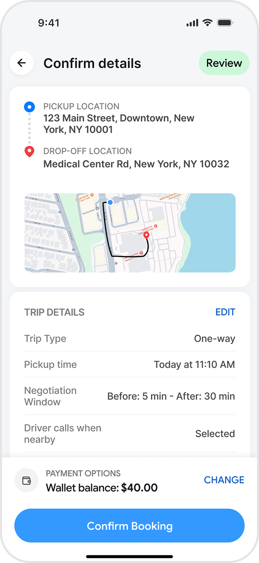 After — pickup time and negotiation window in plain language